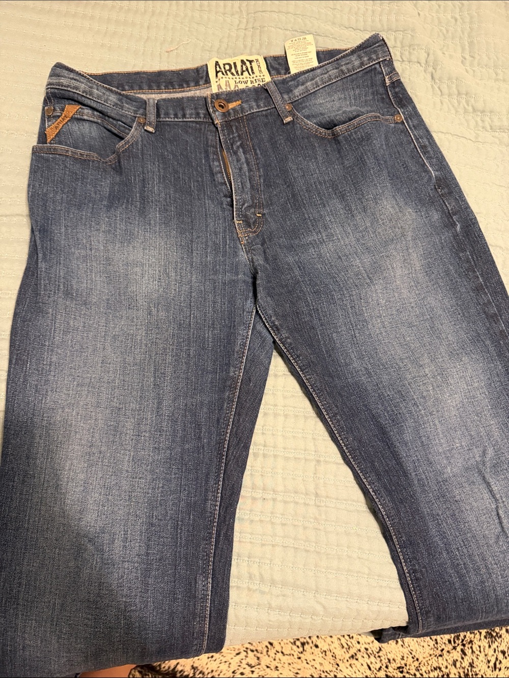 Ariat Men's M4 LowRise Boot Cut Mid/Dark Blue Jeans